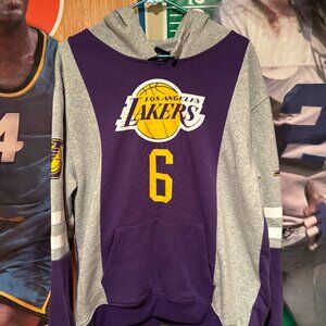 Lakers Hoodie LeBron James #6 Purple Gray NBA XL Pullover Sweatshirt
